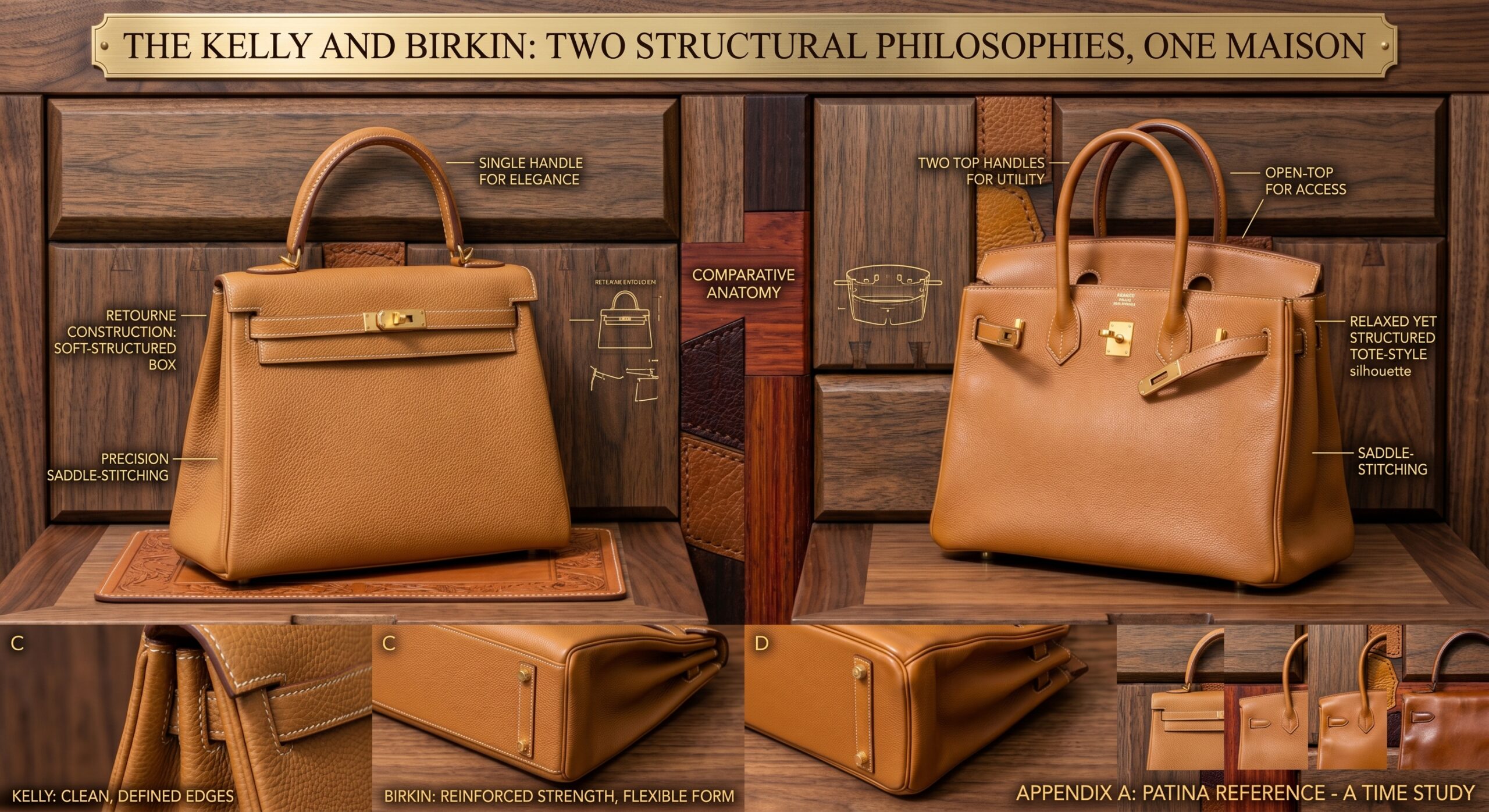 Hermes Kelly vs Birkin construction durability comparison side by side