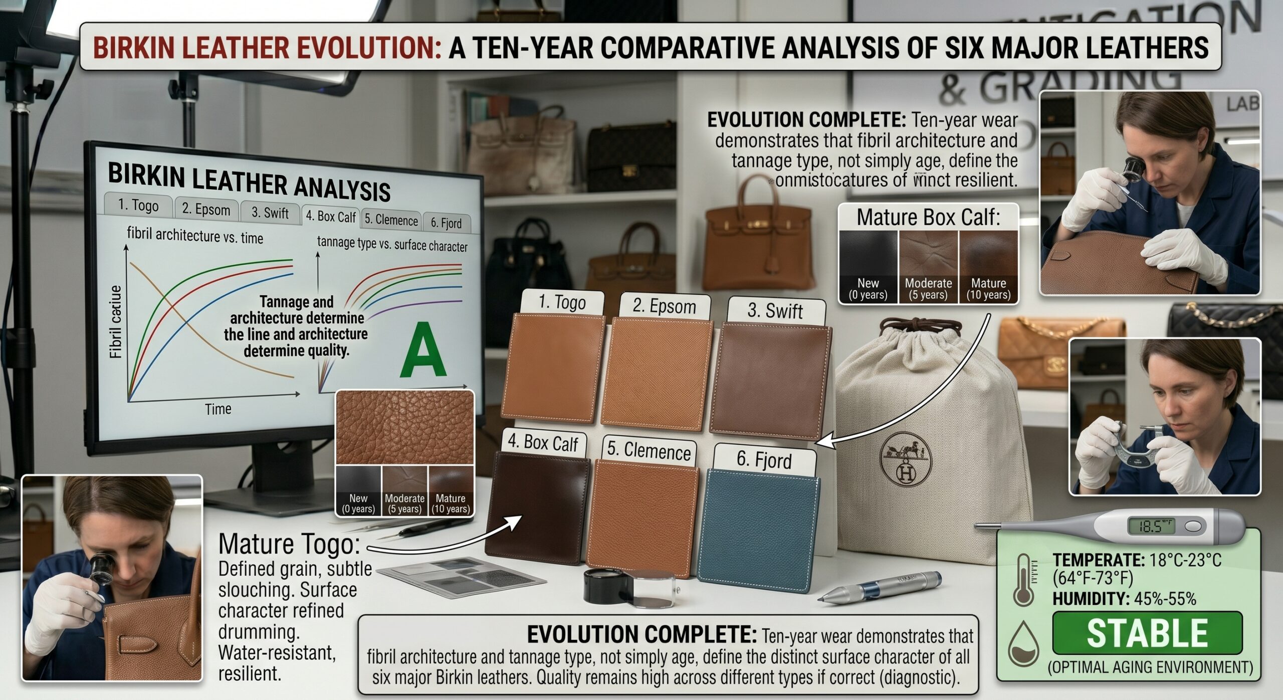 Hermes Birkin leather wear 10 years comparison Togo Epsom Clemence Swift