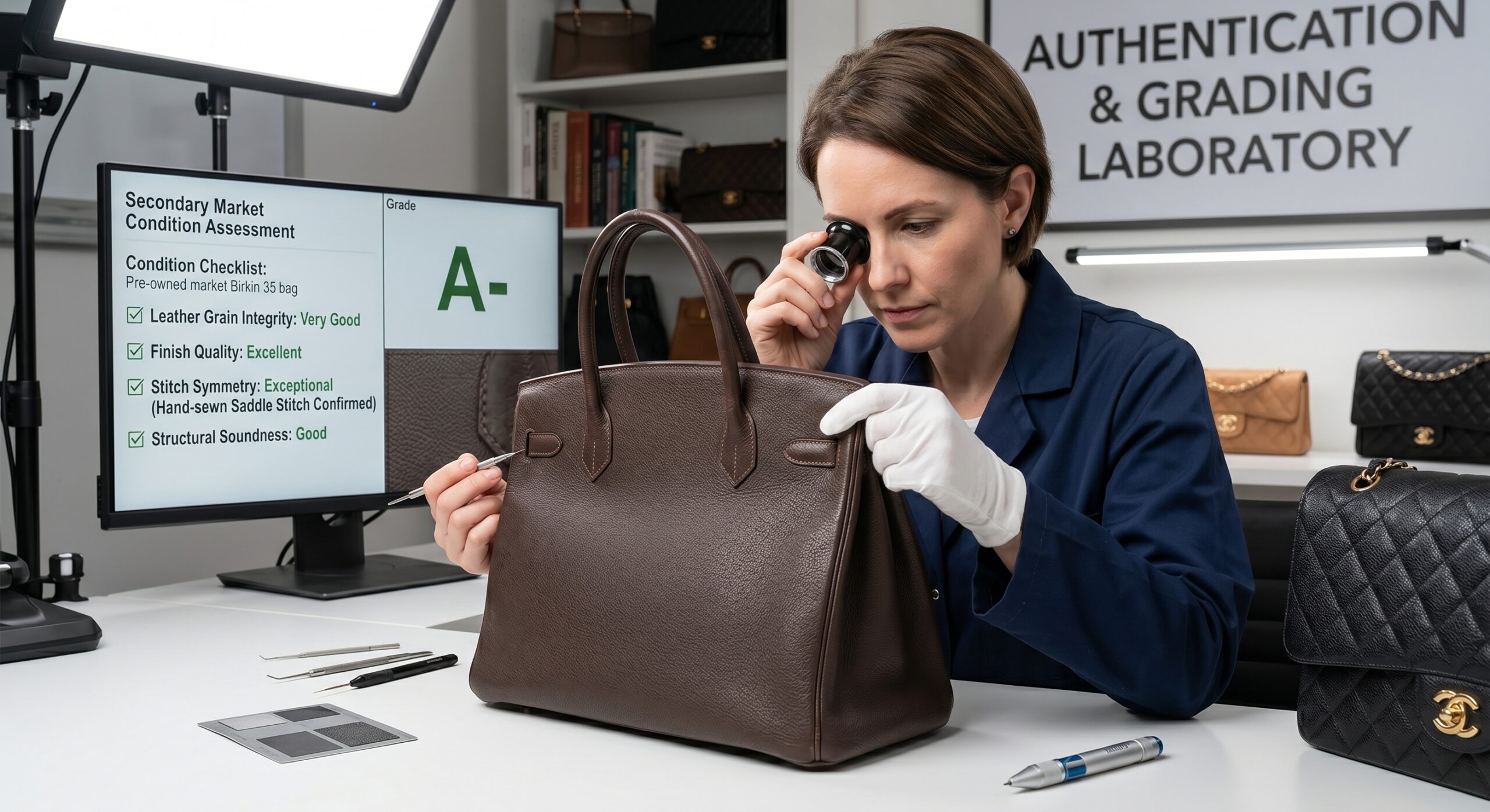 Hermes resale grading leather condition assessment Birkin Kelly specialist