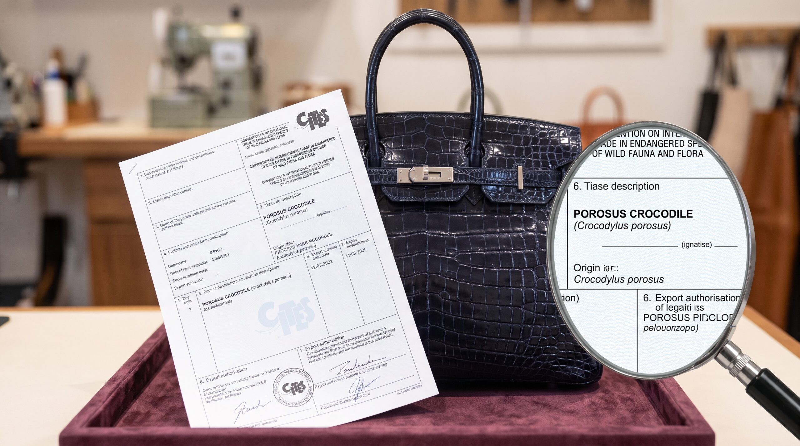 Hermès exotic skin CITES certificate crocodile alligator resale documentation