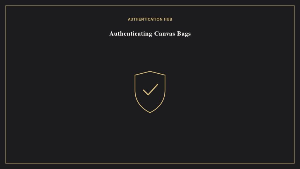 Illustration of a verification seal with checkmark representing authenticating Hermes canvas and toile bags